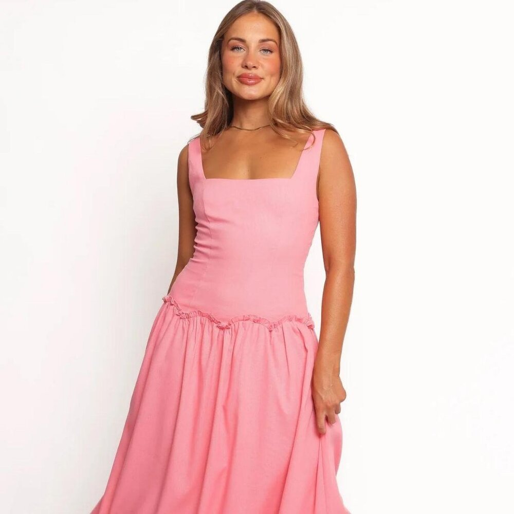 Petal & Pup Clover Pink Midi Dress Size 4 NWT